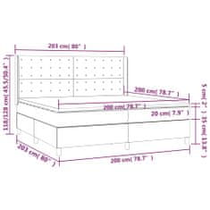 Vidaxl Box spring postelja z vzmetnico LED siva 200x200cm umetno usnje