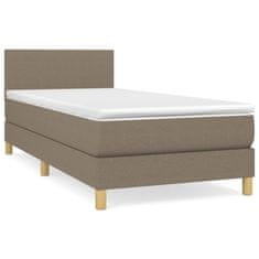 Vidaxl Box spring postelja z vzmetnico taupe 100x200 cm blago