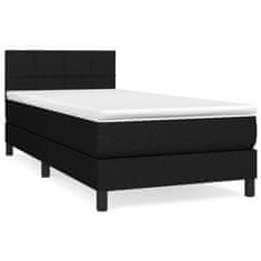 Vidaxl Box spring postelja z vzmetnico črna 100x200 cm blago
