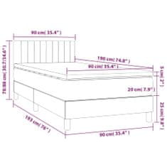 Vidaxl Box spring postelja z vzmetnico temno moder 90x190 cm žamet