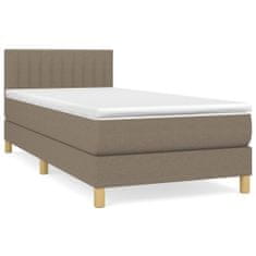 Vidaxl Box spring postelja z vzmetnico taupe 90x200 cm blago