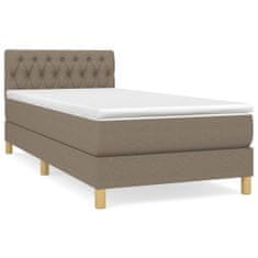 Vidaxl Box spring postelja z vzmetnico taupe 90x200 cm blago