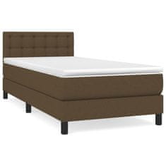 Vidaxl Box spring postelja z vzmetnico temno rjava 80x200 cm blago