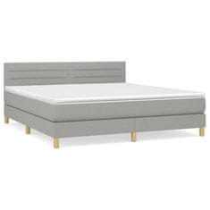 Vidaxl Box spring postelja z vzmetnico svetlo siva 160x200 cm žamet