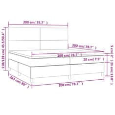 Vidaxl Box spring postelja z vzmetnico temno zelena 200x200 cm žamet