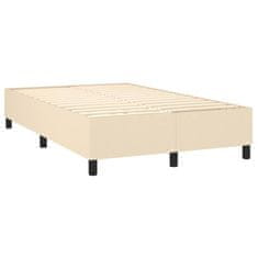 Vidaxl Box spring postelja z vzmetnico krem 120x200 cm blago