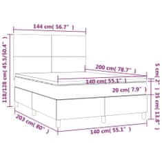 Vidaxl Box spring postelja z vzmetnico modra 140x200 cm blago