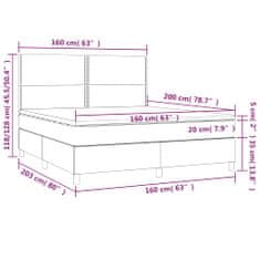 Vidaxl Box spring postelja z vzmetnico temno rjava 160x200 cm blago