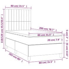 Vidaxl Box spring postelja z vzmetnico črna 80x200 cm blago