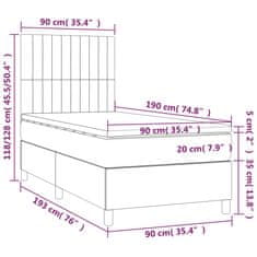 Vidaxl Box spring postelja z vzmetnico temno rjav 90x190 cm blago