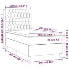 Vidaxl Box spring postelja z vzmetnico taupe 100x200 cm blago