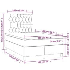 Vidaxl Box spring postelja z vzmetnico moder 120x200 cm blago