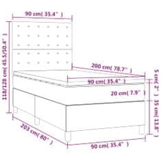 Vidaxl Box spring postelja z vzmetnico moder 90x200 cm blago