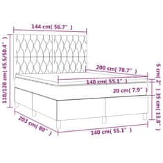 Vidaxl Box spring postelja z vzmetnico črna 140x200 cm blago