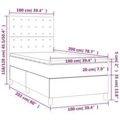 Vidaxl Box spring postelja z vzmetnico črna 100x200 cm blago