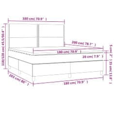 Vidaxl Box spring postelja z vzmetnico temno rjava 180x200 cm blago