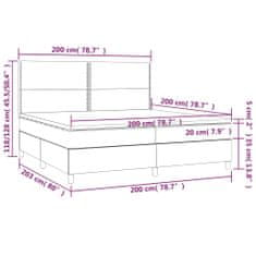 Vidaxl Box spring postelja z vzmetnico krem 200x200 cm blago