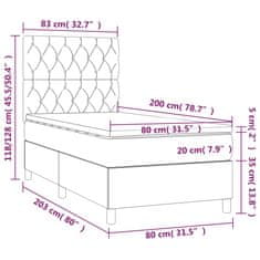 Vidaxl Box spring postelja z vzmetnico temno siva 80x200 cm blago