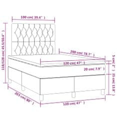 Vidaxl Box spring postelja z vzmetnico temno zelena 120x200 cm žamet