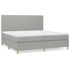 Vidaxl Box spring postelja z vzmetnico svetlo siva 200x200 cm blago