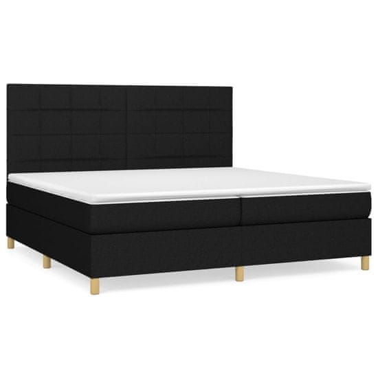 Vidaxl Box spring postelja z vzmetnico črn 200x200 cm blago