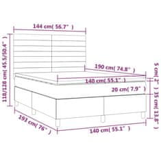 Vidaxl Box spring postelja z vzmetnico roza 140x190 cm žamet