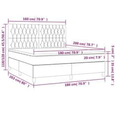 Vidaxl Box spring postelja z vzmetnico temno siva 180x200 cm blago