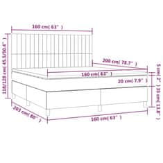 Vidaxl Box spring postelja z vzmetnico krem 160x200 cm blago