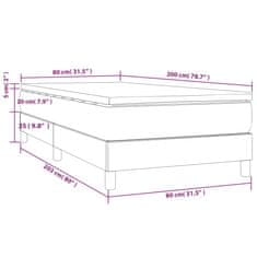 Vidaxl Box spring postelja z vzmetnico temno siva 80x200 cm blago