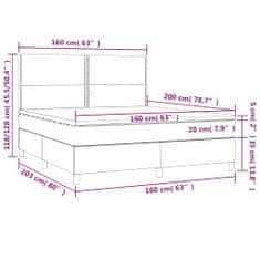 Vidaxl Box spring postelja z vzmetnico temno rjava 160x200 cm blago