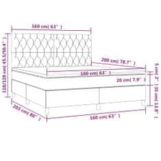 Vidaxl Box spring postelja z vzmetnico temno rjava 160x200 cm blago