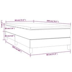 Vidaxl Box spring postelja z vzmetnico temno siva 80x200 cm blago