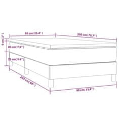 Vidaxl Box spring postelja z vzmetnico svetlo siva 90x200 cm blago