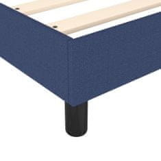 Vidaxl Box spring postelja z vzmetnico moder 120x200 cm blago