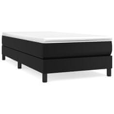 Vidaxl Box spring postelja z vzmetnico črna 80x200 cm umetno usnje