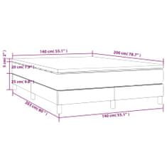 Vidaxl Box spring postelja z vzmetnico temno rjava 140x200 cm blago