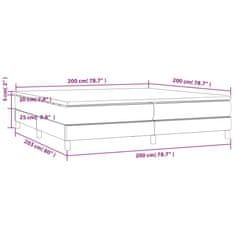 Vidaxl Box spring postelja z vzmetnico temno siva 200x200 cm blago