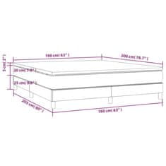 Vidaxl Box spring postelja z vzmetnico temno rjava 160x200 cm blago