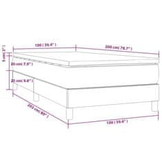 Vidaxl Box spring postelja z vzmetnico modra 100x200 cm blago