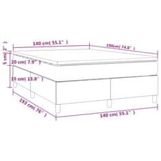 Vidaxl Box spring postelja z vzmetnico krem 140x190 cm blago