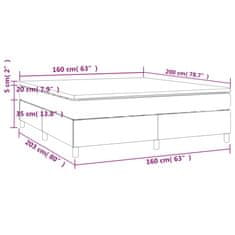 Vidaxl Box spring postelja z vzmetnico temno rjava 160x200 cm blago