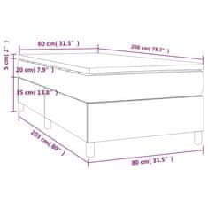 Vidaxl Box spring postelja z vzmetnico svetlo siva 80x200 cm blago