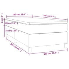 Vidaxl Box spring postelja z vzmetnico krem 100x200 cm blago