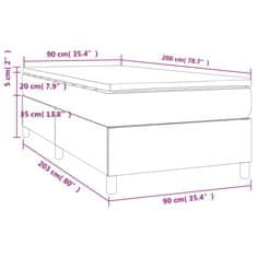 Vidaxl Box spring postelja z vzmetnico krem 90x200 cm blago