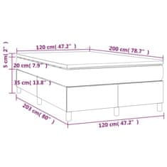 Vidaxl Box spring postelja z vzmetnico krem 120x200 cm blago