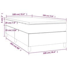 Vidaxl Box spring postelja z vzmetnico temno modra 100x200 cm žamet