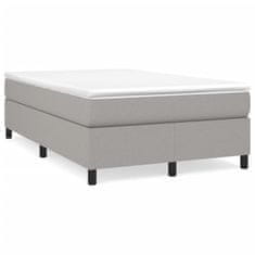 Vidaxl Box spring postelja z vzmetnico svetlo siva 120x200 cm blago