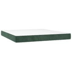 Vidaxl Box spring postelja z vzmetnico temno zelena 180x200 cm žamet