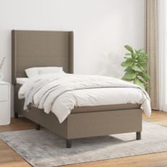 Vidaxl Box spring postelja z vzmetnico taupe 80x200 cm blago