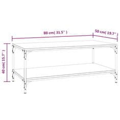 Vidaxl Klubska mizica sonoma hrast 80x50x40 cm inženirski les